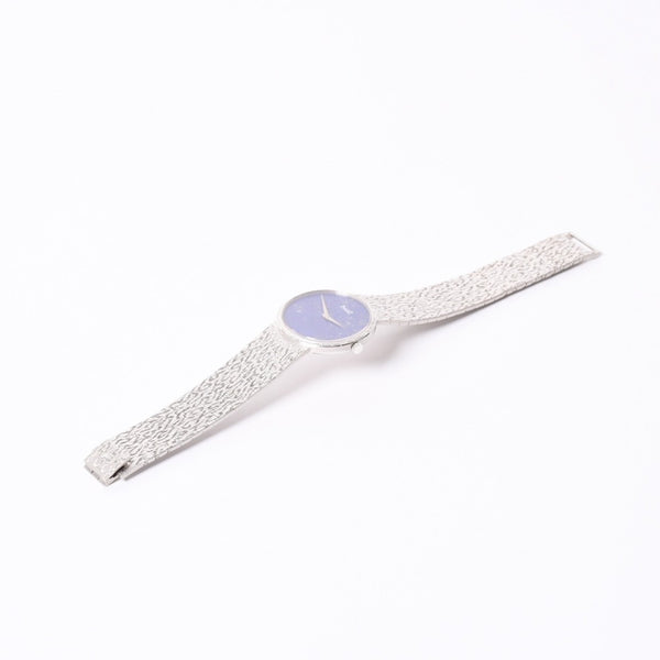Very Good Condition PIAGET Watch Round Lapis Lazuli Dial Manual Winding 9633A68N Weight Approx. 90.17g Men's 18K White Gold Used 4a001785