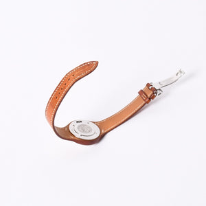Mint condition HERMES Arce HA1.210 stainless steel x leather brown ⚪Z-stamped quartz analog watch with white dial, pre-owned, item number 4a001797