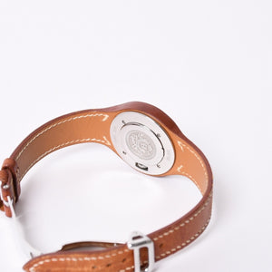 Mint condition HERMES Arce HA1.210 stainless steel x leather brown ⚪Z-stamped quartz analog watch with white dial, pre-owned, item number 4a001797