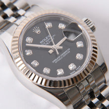 画像をギャラリービューアに読み込む, 極美品 ROLEX ロレックス 腕時計 デイトジャスト 179174G D番 10P K18ホワイトゴールド ブラック文字盤 中古 4a001787