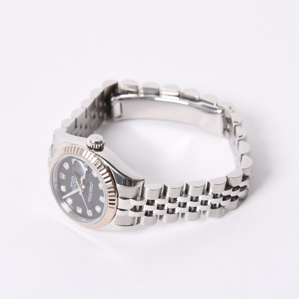 極美品 ROLEX ロレックス 腕時計 デイトジャスト 179174G D番 10P K18ホワイトゴールド ブラック文字盤 中古 4a001787