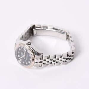極美品 ROLEX ロレックス 腕時計 デイトジャスト 179174G D番 10P K18ホワイトゴールド ブラック文字盤 中古 4a001787
