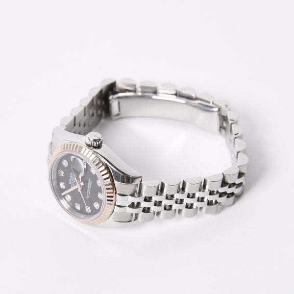 極美品 ROLEX ロレックス 腕時計 デイトジャスト 179174G D番 10P K18ホワイトゴールド ブラック文字盤 中古 4a001787