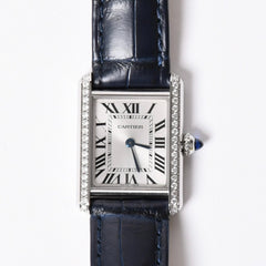 Mint condition CARTIER Tank Must SM wristwatch W4TA0016, Weight approx. 22.55g, Quartz, Pave Diamonds, Stainless Steel, Used, 4a001794