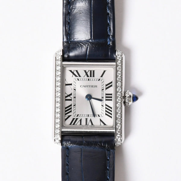 Mint condition CARTIER Tank Must SM wristwatch W4TA0016, Weight approx. 22.55g, Quartz, Pave Diamonds, Stainless Steel, Used, 4a001794