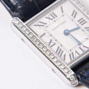 Mint condition CARTIER Tank Must SM wristwatch W4TA0016, Weight approx. 22.55g, Quartz, Pave Diamonds, Stainless Steel, Used, 4a001794