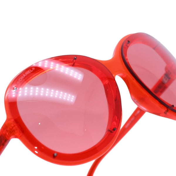 Very Good Condition CHANEL Sunglasses Eyewear 71199A S1828 Coco Mark Clear Red Plastic Used 4a001725