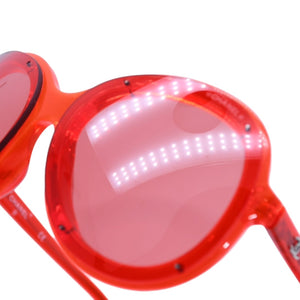 Very Good Condition CHANEL Sunglasses Eyewear 71199A S1828 Coco Mark Clear Red Plastic Used 4a001725