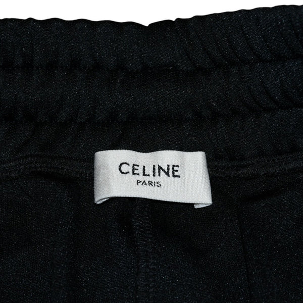 Very Good Condition CELINE STRAIGHT DOUBLE-FACED JERSEY JOGGERS Jogger Pants Black 2Z1371210 Used 4a001740