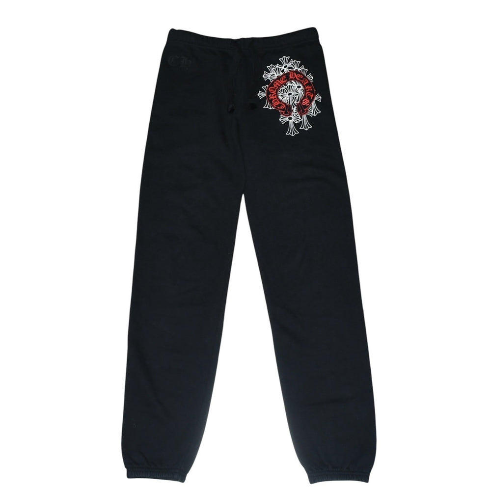 極美品 CHROME HEARTS クロムハーツ セメタリークロススウェットパンツ SW ブラック 黒 ジョガーパンツ Mサイズ 美品 中古 4a001733