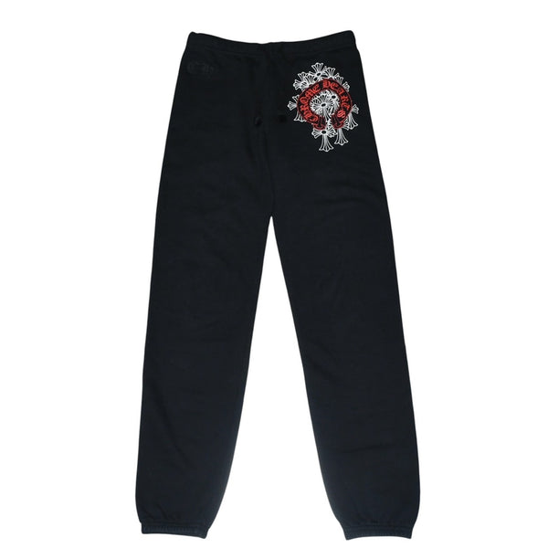 Very Good Condition CHROME HEARTS Cemetery Cross Sweat Pants SW Black Jogger Pants M Size Good Condition Used 4a001733