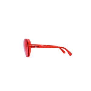 Very Good Condition CHANEL Sunglasses Eyewear 71199A S1828 Coco Mark Clear Red Plastic Used 4a001725