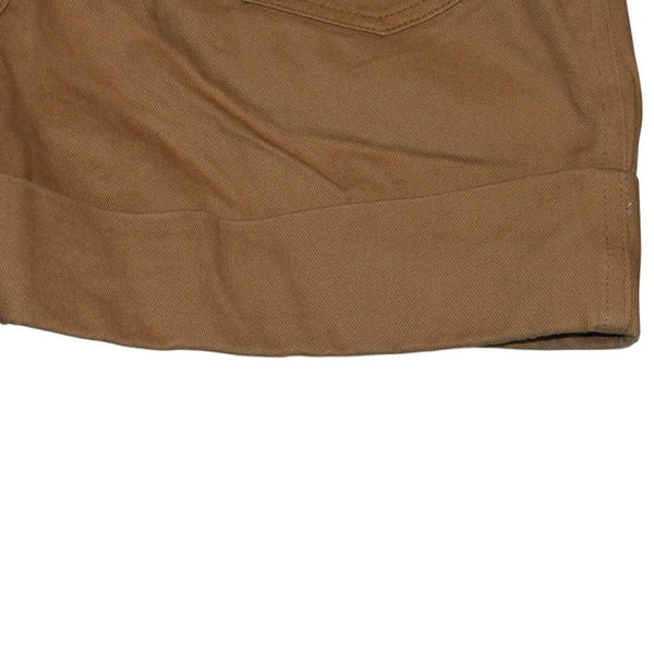 Very Good Condition MIU MIU Cotton Twill Loose Shorts Beige Roll Up Frill Design MP1377 672 Used 4a001748