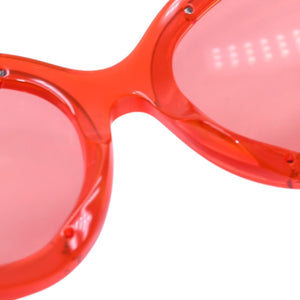 Very Good Condition CHANEL Sunglasses Eyewear 71199A S1828 Coco Mark Clear Red Plastic Used 4a001725
