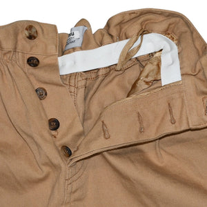 Very Good Condition MIU MIU Cotton Twill Loose Shorts Beige Roll Up Frill Design MP1377 672 Used 4a001748