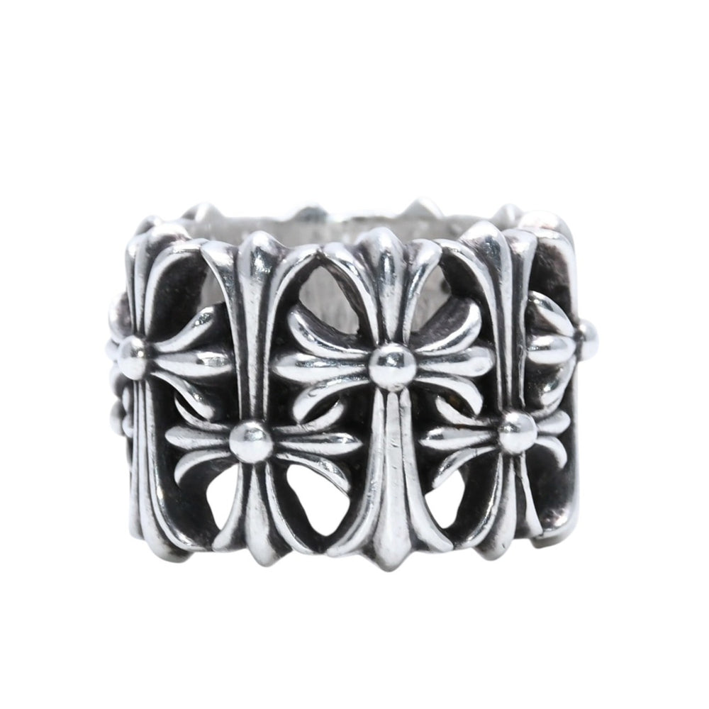極美品 CHROME HEARTS クロムハーツ セメタリークロスリング 20.35g 17号 SV925 シルバー925 アクセサリー 指輪 美品 中古 4a001730