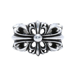 極美品 CHROME HEARTS ダブルフローラルクロスリング 13.43g 12号 SV925 シルバー925 アクセサリー 指輪 美品 中古 4a001729