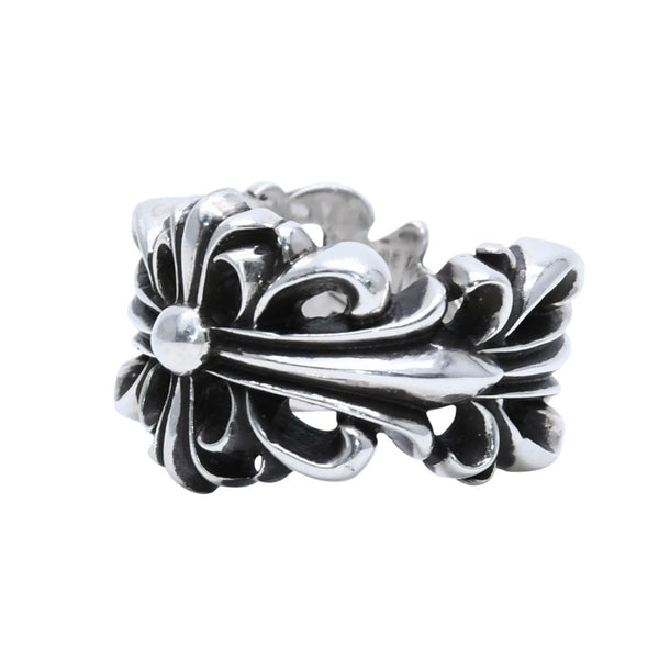 極美品 CHROME HEARTS ダブルフローラルクロスリング 13.43g 12号 SV925 シルバー925 アクセサリー 指輪 美品 中古 4a001729