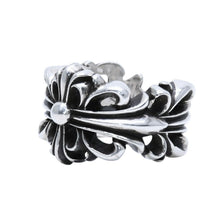 画像をギャラリービューアに読み込む, 極美品 CHROME HEARTS ダブルフローラルクロスリング 13.43g 12号 SV925 シルバー925 アクセサリー 指輪 美品 中古 4a001729
