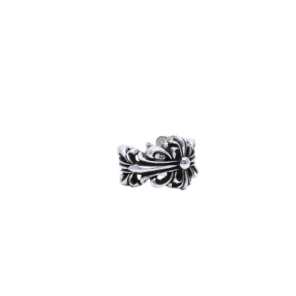 極美品 CHROME HEARTS ダブルフローラルクロスリング 13.43g 12号 SV925 シルバー925 アクセサリー 指輪 美品 中古 4a001729