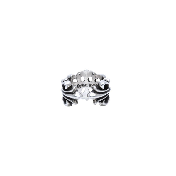 極美品 CHROME HEARTS ダブルフローラルクロスリング 13.43g 12号 SV925 シルバー925 アクセサリー 指輪 美品 中古 4a001729