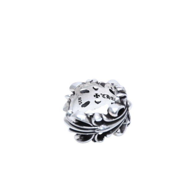 極美品 CHROME HEARTS ダブルフローラルクロスリング 13.43g 12号 SV925 シルバー925 アクセサリー 指輪 美品 中古 4a001729