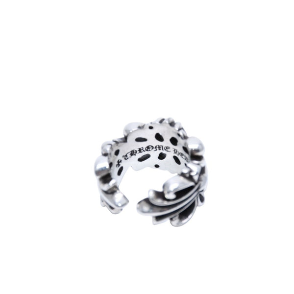 極美品 CHROME HEARTS ダブルフローラルクロスリング 13.43g 12号 SV925 シルバー925 アクセサリー 指輪 美品 中古 4a001729