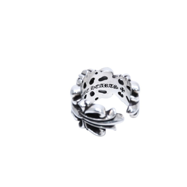 極美品 CHROME HEARTS ダブルフローラルクロスリング 13.43g 12号 SV925 シルバー925 アクセサリー 指輪 美品 中古 4a001729