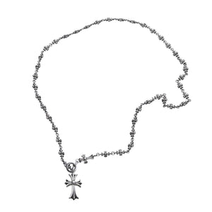 CHROME HEARTS クロムハーツ タイニーE CHプラス チョークチェーン ロザリオネックレス 42.38g SV925 シルバー925 アクセサリー 美品 中古 4a001732