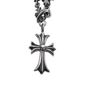 CHROME HEARTS クロムハーツ タイニーE CHプラス チョークチェーン ロザリオネックレス 42.38g SV925 シルバー925 アクセサリー 美品 中古 4a001732