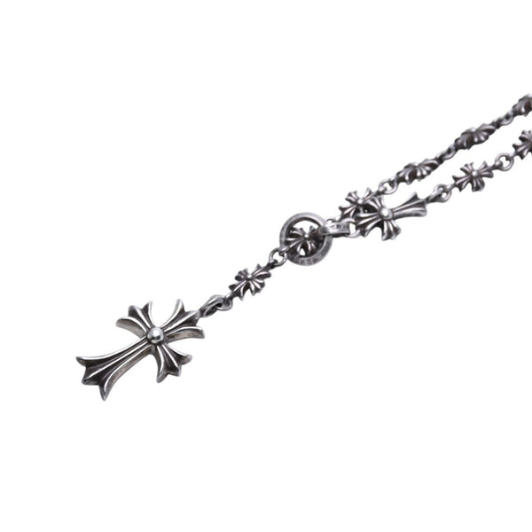 CHROME HEARTS クロムハーツ タイニーE CHプラス チョークチェーン ロザリオネックレス 42.38g SV925 シルバー925 アクセサリー 美品 中古 4a001732