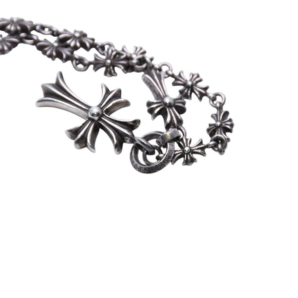 CHROME HEARTS クロムハーツ タイニーE CHプラス チョークチェーン ロザリオネックレス 42.38g SV925 シルバー925 アクセサリー 美品 中古 4a001732