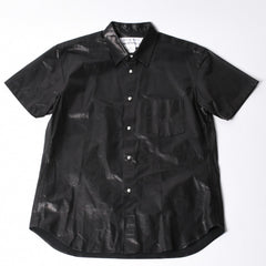 Like new COMME des GARCONS × CHROMEHEARTS COMME des GARCONS Chrome Hearts Leather Short Sleeve Shirt Size S Used 4a001735