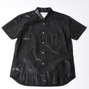 Like new COMME des GARCONS × CHROMEHEARTS COMME des GARCONS Chrome Hearts Leather Short Sleeve Shirt Size S Used 4a001735