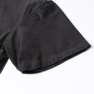 Like new COMME des GARCONS × CHROMEHEARTS COMME des GARCONS Chrome Hearts Leather Short Sleeve Shirt Size S Used 4a001735