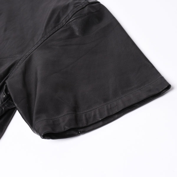 Like new COMME des GARCONS × CHROMEHEARTS COMME des GARCONS Chrome Hearts Leather Short Sleeve Shirt Size S Used 4a001735