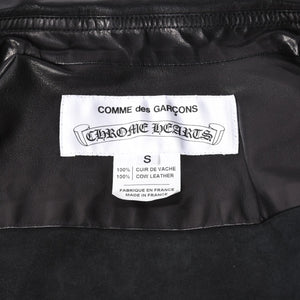 Like new COMME des GARCONS × CHROMEHEARTS COMME des GARCONS Chrome Hearts Leather Short Sleeve Shirt Size S Used 4a001735