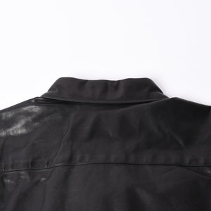 Like new COMME des GARCONS × CHROMEHEARTS COMME des GARCONS Chrome Hearts Leather Short Sleeve Shirt Size S Used 4a001735