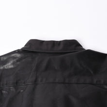 画像をギャラリービューアに読み込む, 新品同様 COMME des GARCONS × CHROMEHEARTS コムデギャルソン クロムハーツ レザー 半袖シャツ サイズS 中古 4a001735