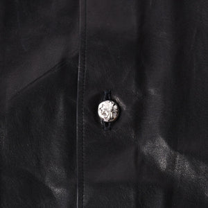 Like new COMME des GARCONS × CHROMEHEARTS COMME des GARCONS Chrome Hearts Leather Short Sleeve Shirt Size S Used 4a001735