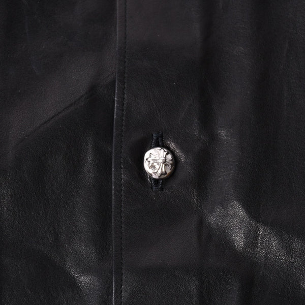 Like new COMME des GARCONS × CHROMEHEARTS COMME des GARCONS Chrome Hearts Leather Short Sleeve Shirt Size S Used 4a001735
