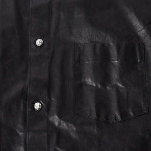 Like new COMME des GARCONS × CHROMEHEARTS COMME des GARCONS Chrome Hearts Leather Short Sleeve Shirt Size S Used 4a001735