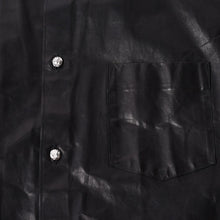 画像をギャラリービューアに読み込む, 新品同様 COMME des GARCONS × CHROMEHEARTS コムデギャルソン クロムハーツ レザー 半袖シャツ サイズS 中古 4a001735