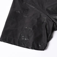 画像をギャラリービューアに読み込む, 新品同様 COMME des GARCONS × CHROMEHEARTS コムデギャルソン クロムハーツ レザー 半袖シャツ サイズS 中古 4a001735