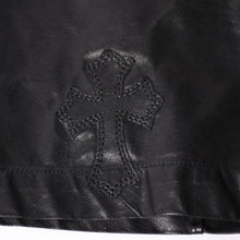画像をギャラリービューアに読み込む, 新品同様 COMME des GARCONS × CHROMEHEARTS コムデギャルソン クロムハーツ レザー 半袖シャツ サイズS 中古 4a001735
