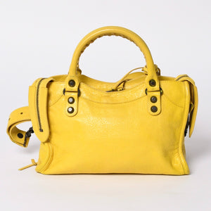 BALENCIAGA CLASSIC MINI CITY 2WAY bag 300295 Leather Yellow Good Condition Used 4a001650