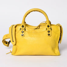 画像をギャラリービューアに読み込む, BALENCIAGA バレンシアガ CLASSIC MINI CITY クラシック ミニ シティ 2WAYバッグ 300295 レザー イエロー 美品 中古 4a001650