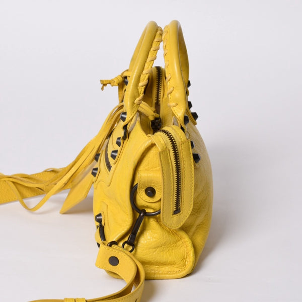 BALENCIAGA CLASSIC MINI CITY 2WAY bag 300295 Leather Yellow Good Condition Used 4a001650