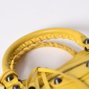 BALENCIAGA CLASSIC MINI CITY 2WAY bag 300295 Leather Yellow Good Condition Used 4a001650