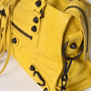 BALENCIAGA CLASSIC MINI CITY 2WAY bag 300295 Leather Yellow Good Condition Used 4a001650